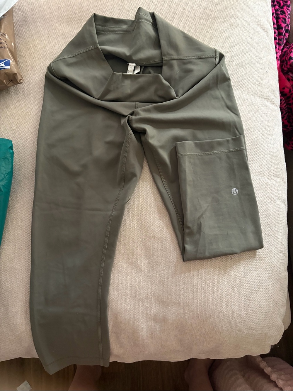 lululemon athletica Olive Green Leggings with Side Pocket